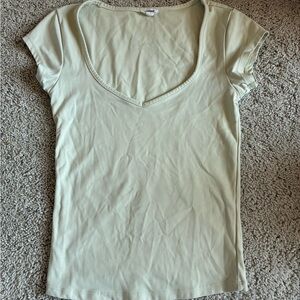 Garage Sleek Sweetheart Anise Yellow Short Sleeve Top